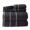 Hastings Home 2-piece Luxury Cotton Towel Set, Bath Sheet Made from 100% Zero Twist Cotton, (Black/White) 120014DOQ - alternate 2